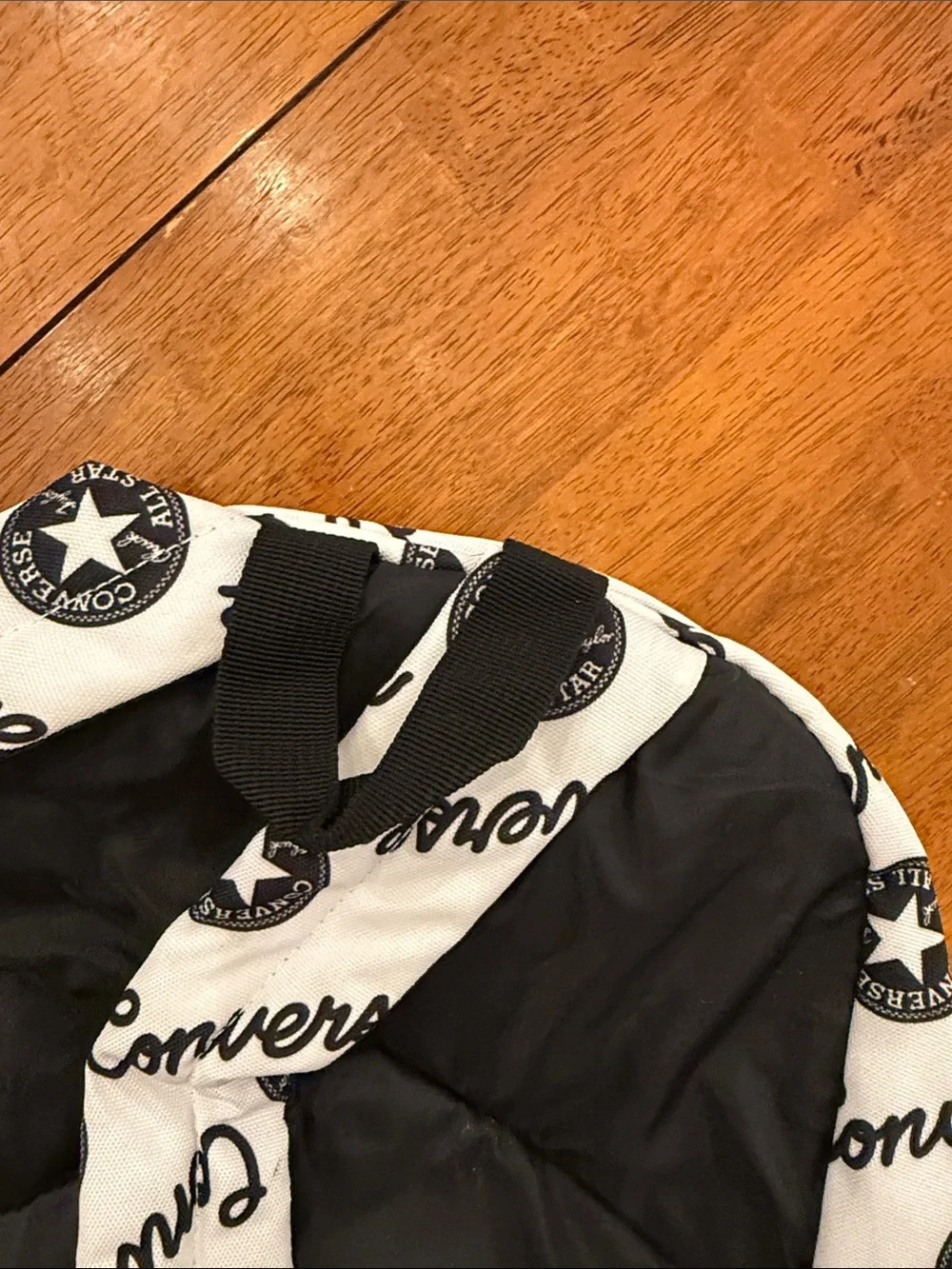 Converse Black & White Logo Print Backpack